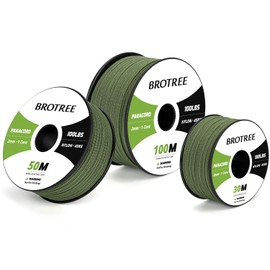 BROTREE Paracord 2 mm 30 m 100% Nylon Rope Cord with 1 Core Type I for Outdoor, Bracelet, DIY - 45 kg Breaking Load (Forest Green)