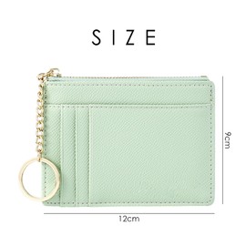KSBBHDS 1 Piece Women's Card Holder Purse, Small Women's Purse, Women's Travel Keychain Purse, Cute Wallet, Card Holder, Portable Purse (Green), Green, Modern
