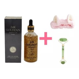 CB Serum 24k Goldzan + Rodillo Facial D Jade + Diadema Skincare