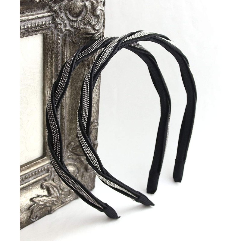 VINGTAINE HK-224-S- Twist Chain Headband Simple, Casual, Metallic Hair Accessory