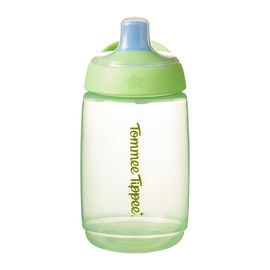 Tommee Tippee Active Spout Cup, 390ml, Non-Spill Bite-Proof Water Bottle for Toddlers 12 Months+, with Easy-Grab Handle and Two-Piece Valve to Help Stop Spills, Assorted Colours, 1 Pack