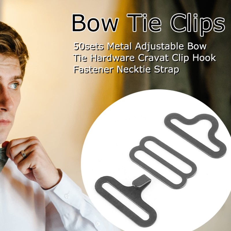 Fyearfly 50 Sets Fly Clips 3pcs/set Fly Clips Black Metal