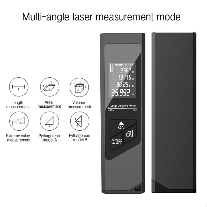 Laser Distance Measure with LCD Backlight 131 Feet High Accuracy
