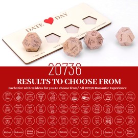 Meetory Set of 4 Date Night Dice Set, Romantic Date Night Dice Game for Couples, Decision Throws, Birthdays, Valentine's Day, Wedding, Unique Gift for Him and Her