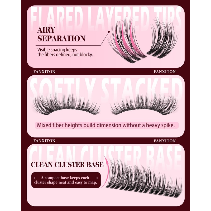 Natural Wispy Lash Clusters 10-16mm Mixed Length