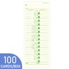 Weekly Time Cards 1-Sided, 3-1/2" x 9", Green Print, 100-Count,Time