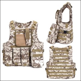 Unbranded Tactical Airsoft Shooting Trainning Vest Outdoor Molle Combat Swat Assault Vest - Desert Digital