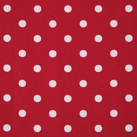 Homescapes Fabric Sold by the Metre Polka Dots Red 100% Pure Cotton Width 150 cm Printed Cotton Fabric, Decorative, Easy to Clean and Robust