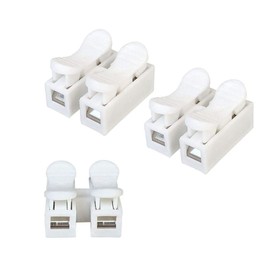 Aiqeer 100 Pcs CH2 Spring Wire Connectors, Electrical Cable Clamp Terminal Block Connector, Quick Connector Terminal Block