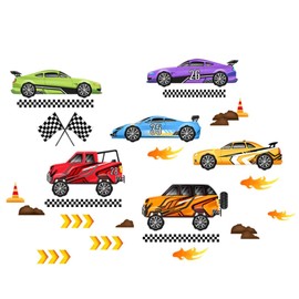 1 Piece of Racing Wall Stickers, Children's Room Decorations, Cartoon Car Wall Stickers, Creative Wall Stickers, Home Decoration Stickers.