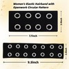 2 Pcs Women Black Grommet Headbands, Elastic Studded Headband with