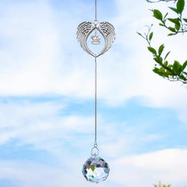 Memorial Gifts for Loss of Loved One, Clear Crystal Ball Suncatcher, Bereavement Grief Gift Box for Loss of Mother Father Husband Son Daughter Dog Cat Pet (Paw print + Crystal Ball)
