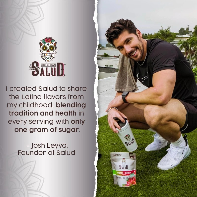 Salud 2-in-1 Energy Drink Powder + Focus, Hibiscus, Organic Caffeine,