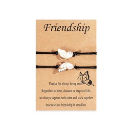 Friendship Bracelets for Women String Butterfly Friendship Bracelet Best Friend Bracelets for 2/3/4/5 Matching Heart Bracelets for Best Friends Bff Bracelets for Best Friend Birthday Gifts