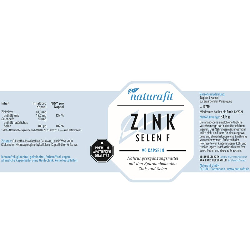 NATURAFIT Zinc Selenium F Capsules Pack of 90