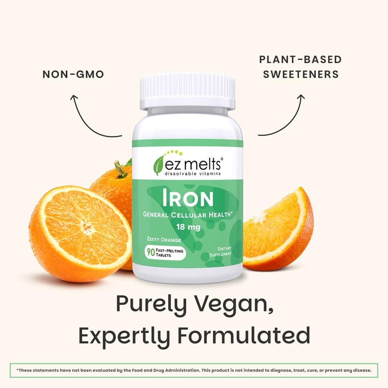 EZ Melts Iron - Supplement for Daily Energy & Iron