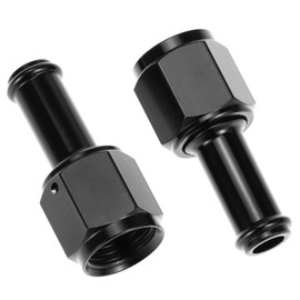 QWORK 6AN Female to 3/8" Barb Hose Fitting Straight Swivel, 2 Pack, Aluminum with 37 Degree Flare Seal