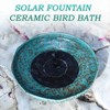 Solar Fountain Ceramic Bird Bath,Bird Bath for Ourside,Outdoor Fountain Bird