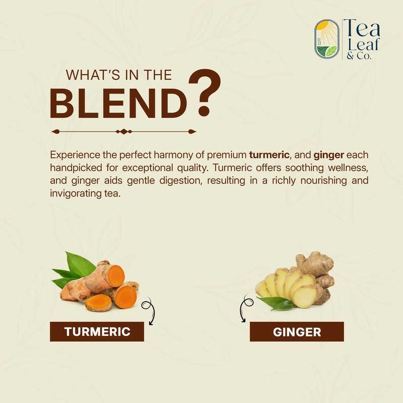 Tealeaf & Co. Turmeric Ginger Herbal Tea - Organic Ginger