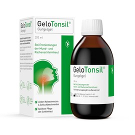GeloTonsil Gargle Gel 200ml: Relieves Sore Throat & Swallowing Discomfort - Remove Pathogens, Relieve Pain - Viscous Formulation, Protective Film, Moisture - Mild and Irritation Free