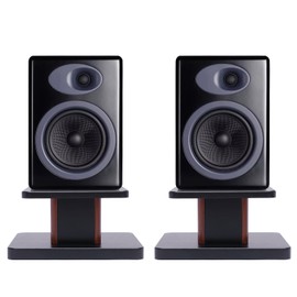 6" Desktop Bookshelf Speaker Stands Pair for Under 15" Studio Speaker Riser Medium&Small Speakers Studio Monitor Stand Computer Gaming Desk Speaker Stand(Yellow Sandalwood)