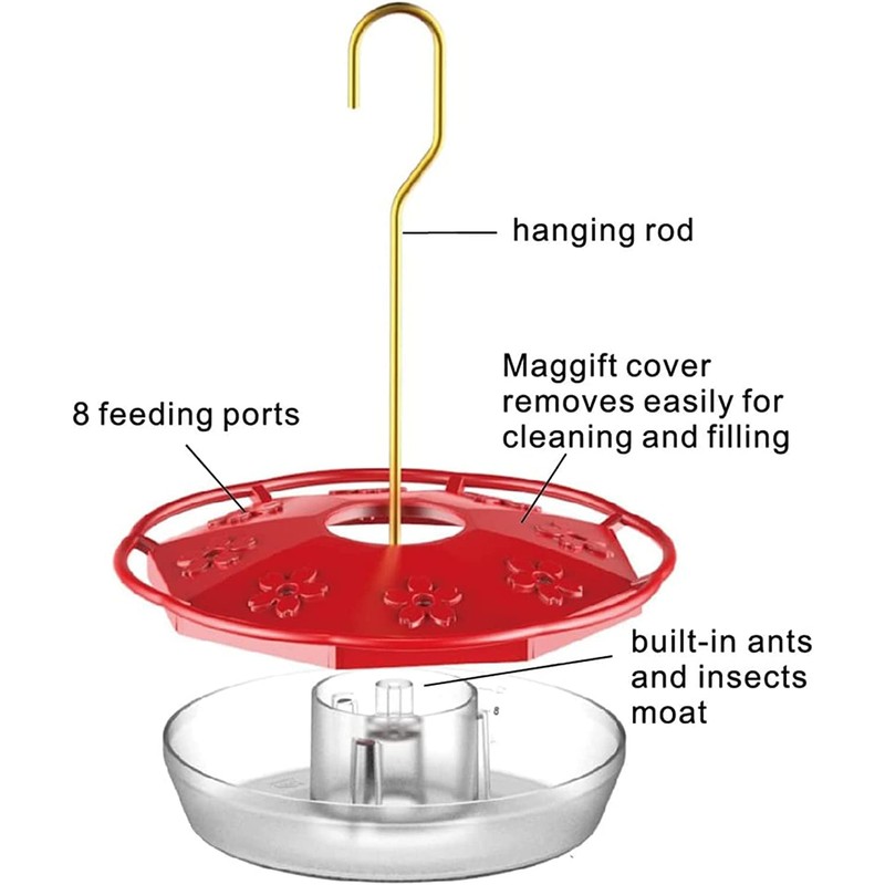Hummingbird Feeder for Outdoors Hanging, 2 Pack, Leak-Proof, Easy to