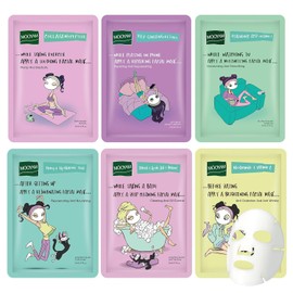Face Masks Skincare Set for Girl,Moisturizing Collagen Facial Masks for Women Home Spa,Hyaluronic Acid Face Mask - Pore Minimizing,Elasticity Enhancing,Firming,Moisturizing,Oil Contral 25ml (6 Pack)