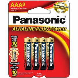 Panasonic AAA Alkaline Plus Power Battery, AM-4PA/8B (8 Pack)