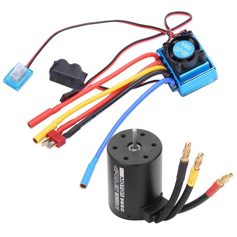 3650 2300KV+120A Durable Brushless ESC Kit Suitable for 1/10 RC