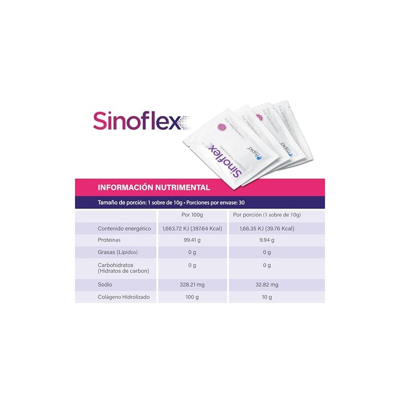 Sinoflex colágeno hidrolizado 30 sobres de 10g c/u