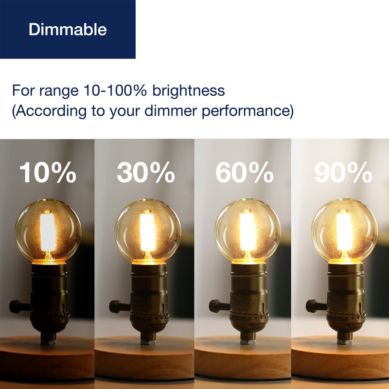 FLSNT 60W Equivalent LED Globe Candelabra Bulbs, Dimmable G16.5 LED