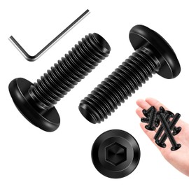 20Pcs M6 Bolt M6 x 20mm Flat Head Socket Cap Screw Bolts, Allen Socket Drive M6 Screws, Stainless Steel 304, Black Oxide M6x1.0 Bolt by Marysino