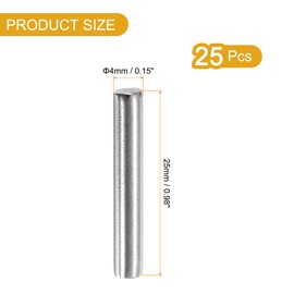 uxcell 25 Pcs 4mm x 25mm Shelf Pins, Shelf Pegs Shelf Dowel Pins, Adjustable Shelf Support Pins Fasten Elements Stainless Steel Silver(0.15 x 0.98 Inch)