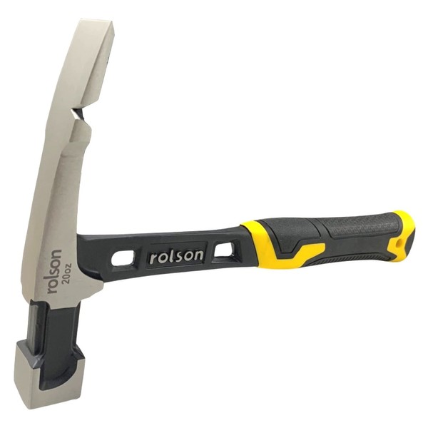 Rolson 10435 Solid Forged Brick Hammer, Black, Metallic, Yellow, 20 oz (560g)