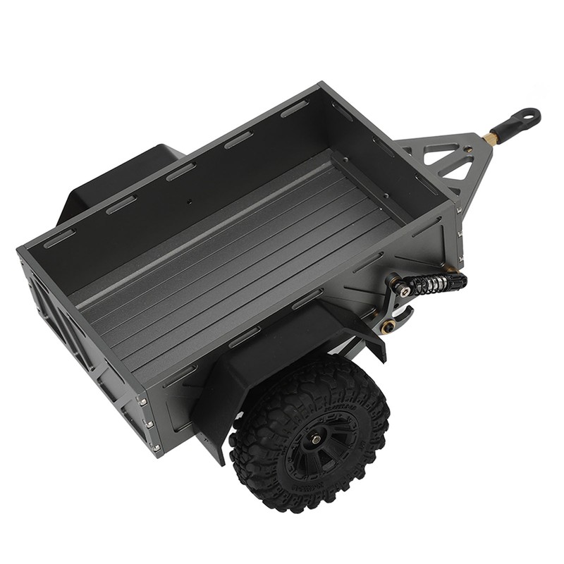 RC Car Hitch Trailer Aluminum Alloy Antislip Rubber Tire Rustproof