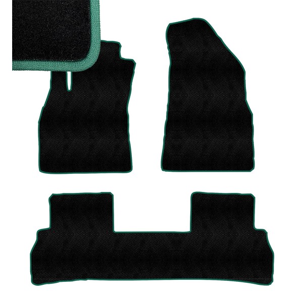 Green Edge Custom Fit Front & Rear Carpet Floor Mats,