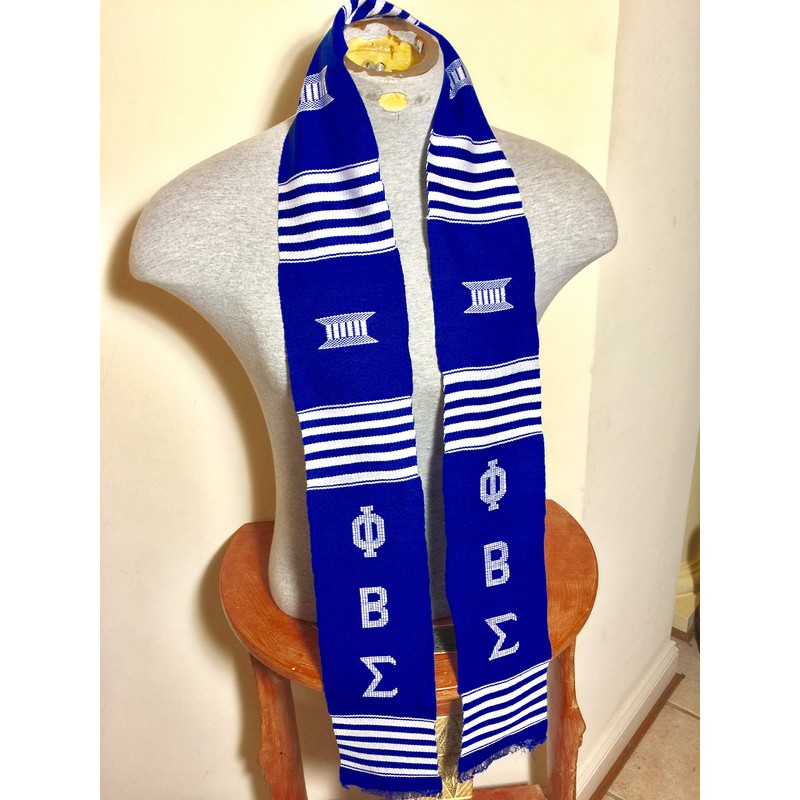 Phi Beta Sigma Handwoven Ghana Kente Stole Blue