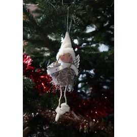 Christmas Tree Hanging Grey Angel Gnome Doll Pendants Xmas Tree Decoration Ornaments