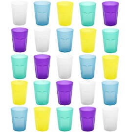 ENGELLAND 25 x Plastic Cups Drinking Cups Party Cups Plastic Drinking Glasses Reusable Cocktail Cups Colourful Mix 0.25 L BPA Free