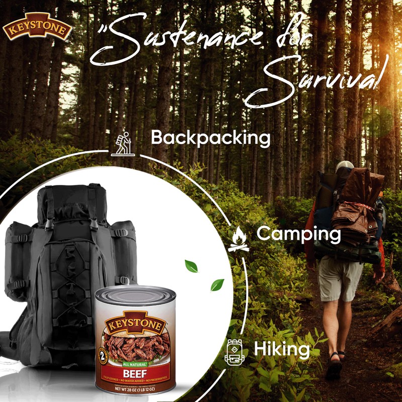 Keystone Meats All Natural Canned Beef 28 Ounce Long Term