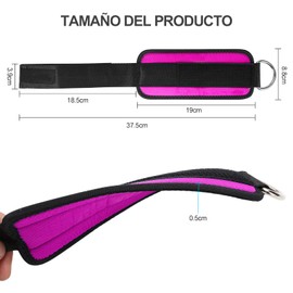 MTQ Correa de Tobillo, Tobillo Correas 2 Pack, Tobilleras Deportiva para Cable Máquinas, Gimnasio de Deporte para Glúteos y Piernas Ejercicios de Pesas, Entrenamiento de Glúteos en Polea etc(Rosa Roja)