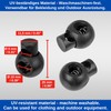 Cord Stopper, 1-Hole, Pack of 10, Black, for up to