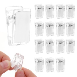 15 Pcs Tapestry Wall Hanging Clips, Self Adhesive Clips Wall Clips Poster Hanger Shower Curtain Clips Double-Sided Adhesive Spring Clips for Blanket Poster Clothing Wall Flag (Clear)