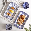 Selamica Ceramic 9.5 Inch Large Rectangular Salad Plates, Dinner Plates,