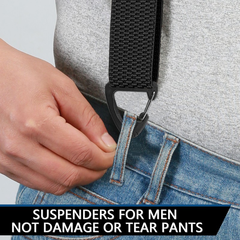 Adjustable X-Back Suspenders for Trousers – 1.6-Inch Wide Elastic Support
