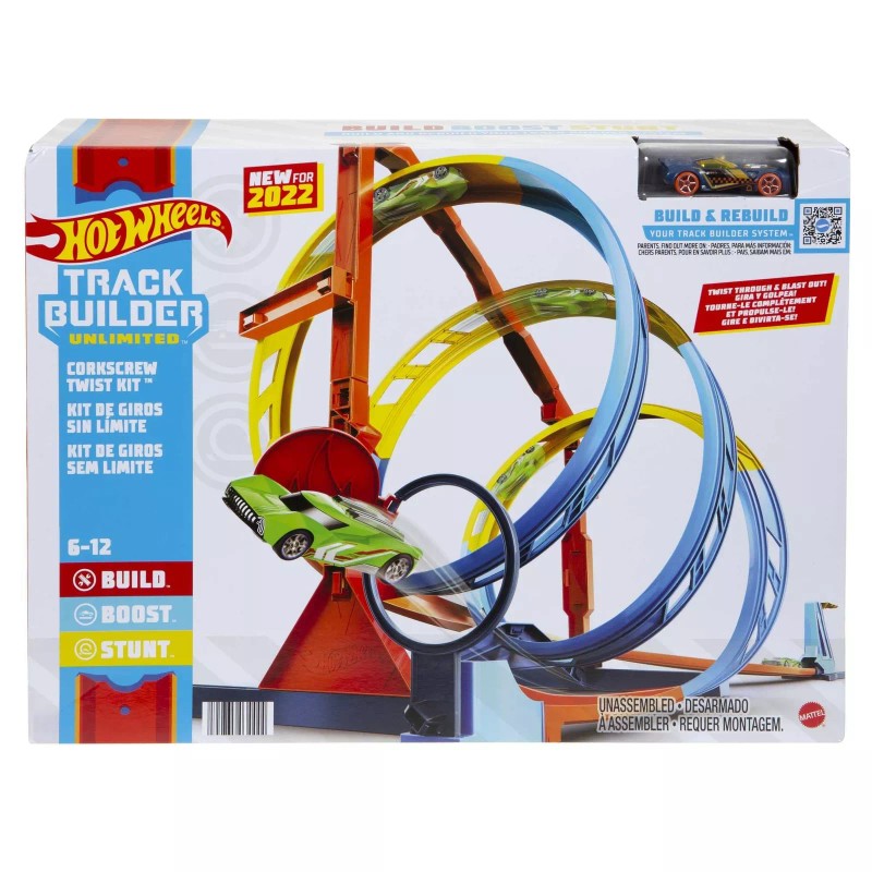 Hot Wheels Track Builder Unlimited Corkscrew Twist Playset with Car
