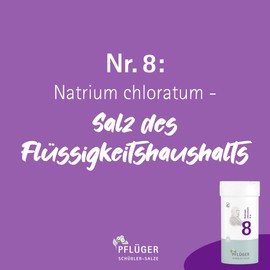 PFLÜGER Schüßler Salts No. 8 Sodium Chloratum D6-1000 Tablets - The Salt of Liquid Balance - Gluten-Free
