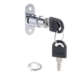 sourcing map 2Pcs Push Plunger Lock Drawer Lock 19 x 23mm for Sliding Door, Desk Wardrobe Furniture Cabinet Locker Showcase with Keys (without Screws) Key