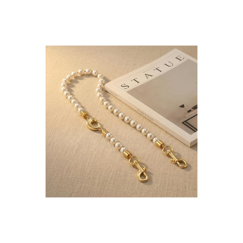 NVWAROCK Pearl Purse Chain,14K Gold Plated C-Shaped Metal Brass Purse