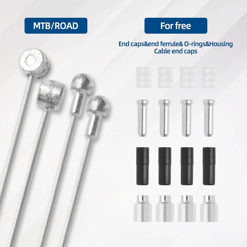 4Pcs Universal Bike Brake Cable Set, Standard Bicycle Brake Cable,